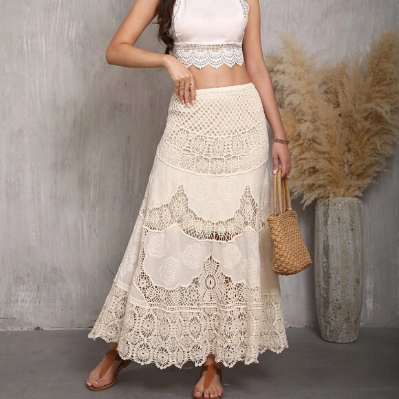 Dresses & Skirts - Apricot Boho Lace Skirt